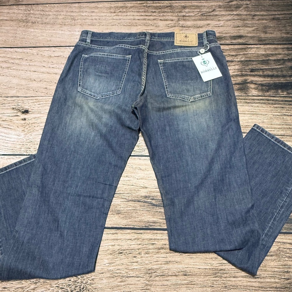 Luigi Borrelli Napoli Jeans Mens 40 IT Blue Button Fly Italy Denim Pants NWT